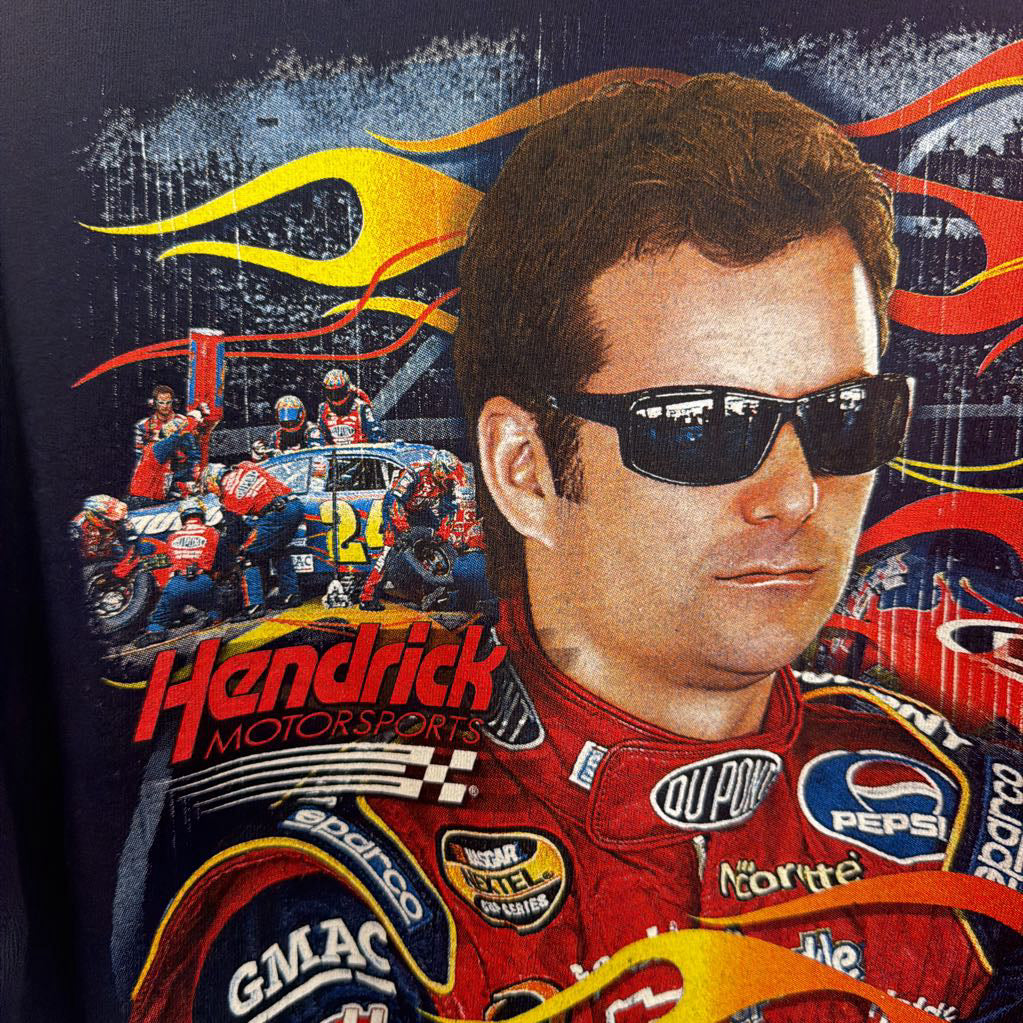 Nascar themed shirt with driver and Hendrick Motorsports branding