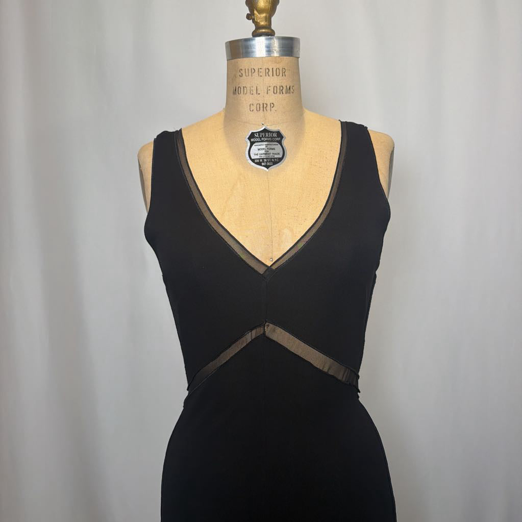 1990s Rozae Nichols Rayan Black Evening Dress