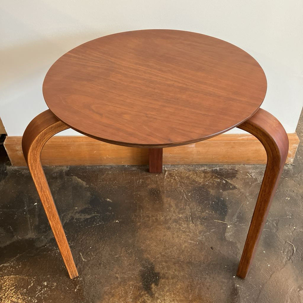 Danish Modern Alvar Aalto Inspired Teak Bentwood Side Table