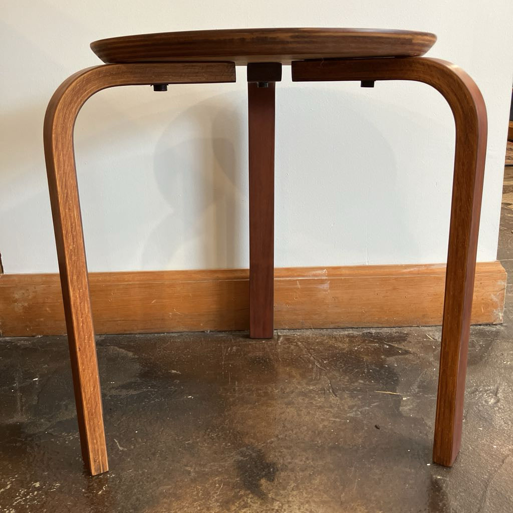 Danish Modern Alvar Aalto Inspired Teak Bentwood Side Table