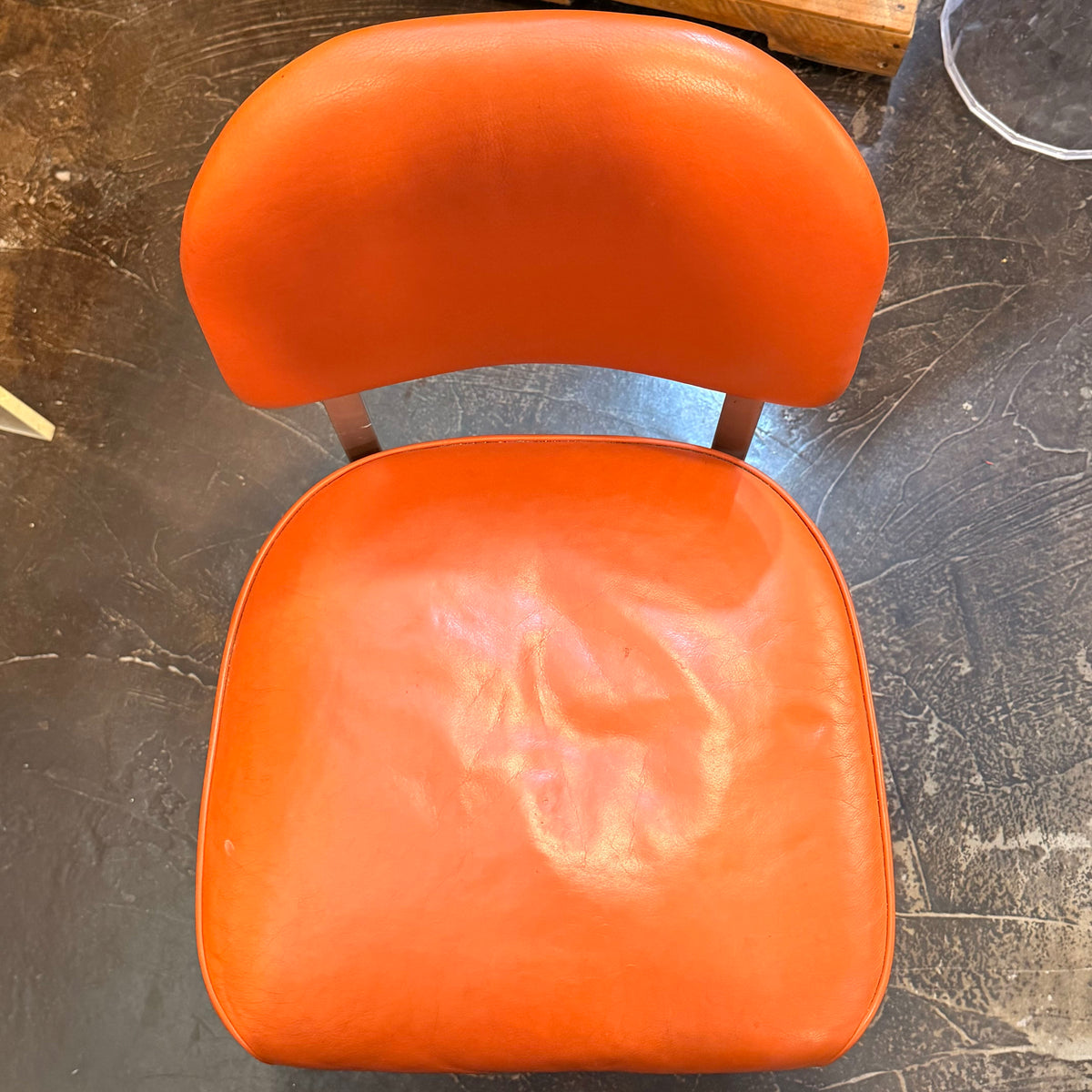 Vtg Orange Tanker Office Chair