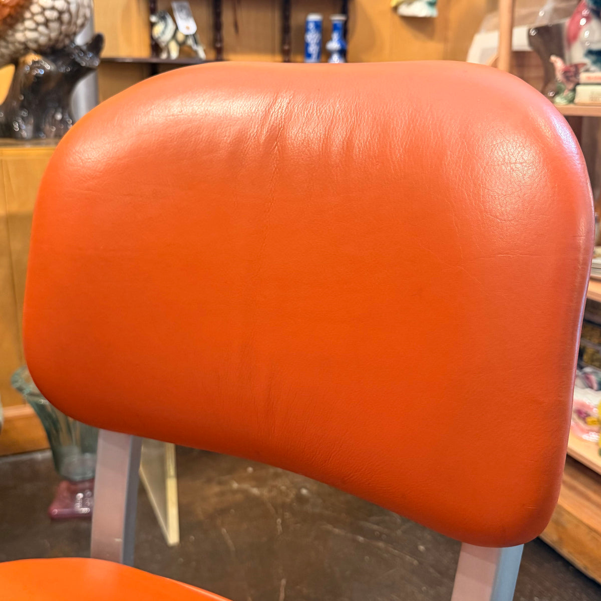 Vtg Orange Tanker Office Chair