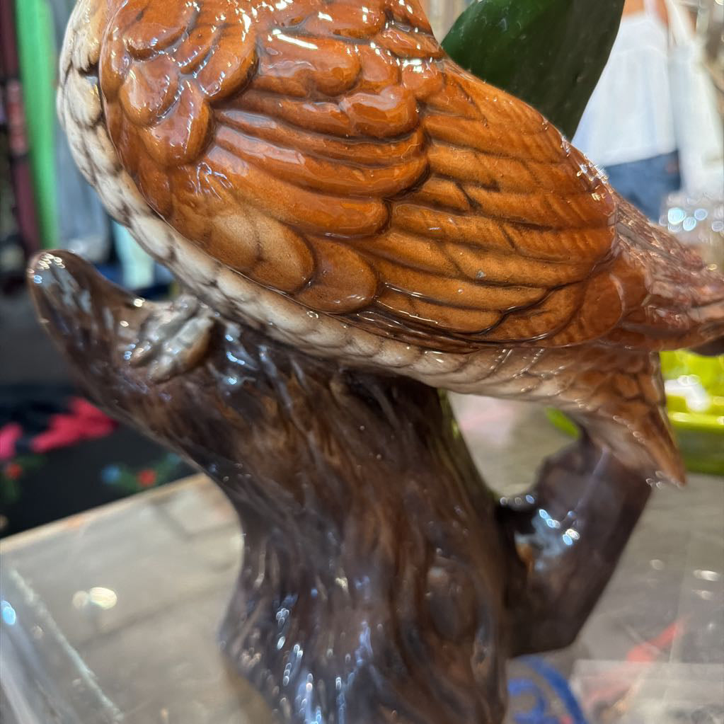 1970s Vintage Ceramic Owl Planter