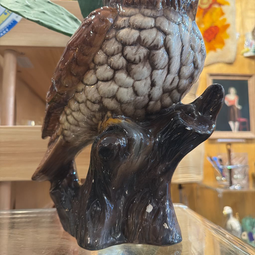 1970s Vintage Ceramic Owl Planter
