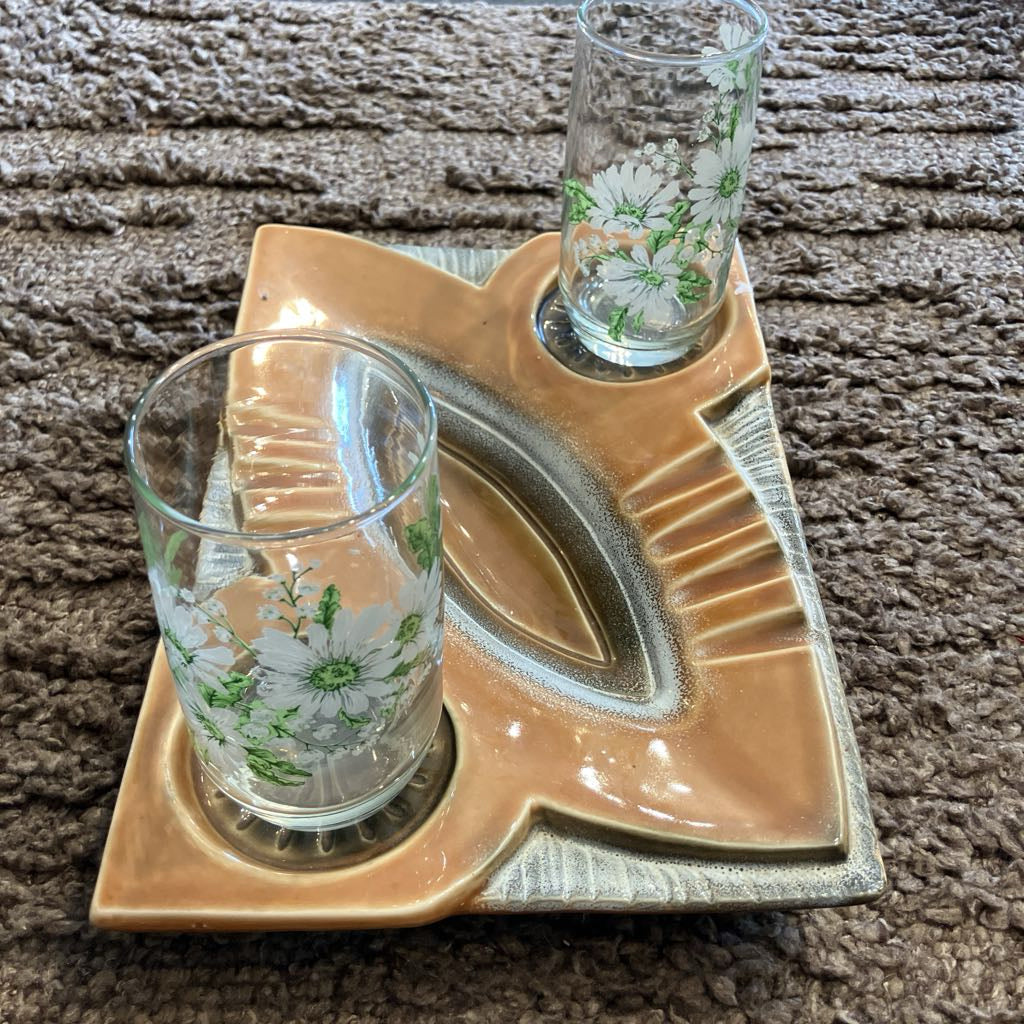 Mid-Century Ashtray with Cup Holders