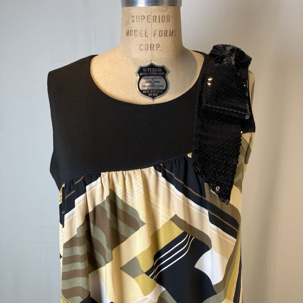 Julie Brown Geometric Pattern Dress