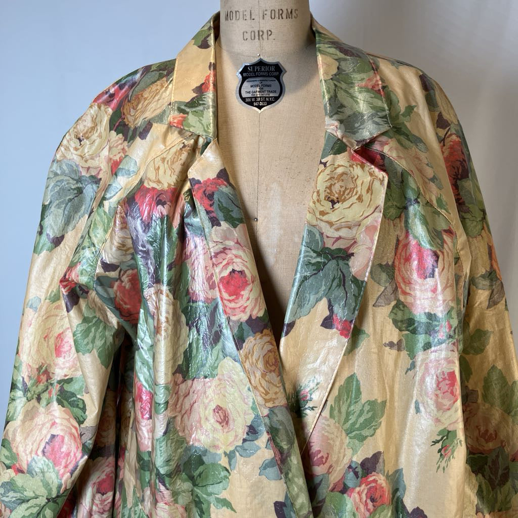 Nordic House Design 1990s Floral Raincoat