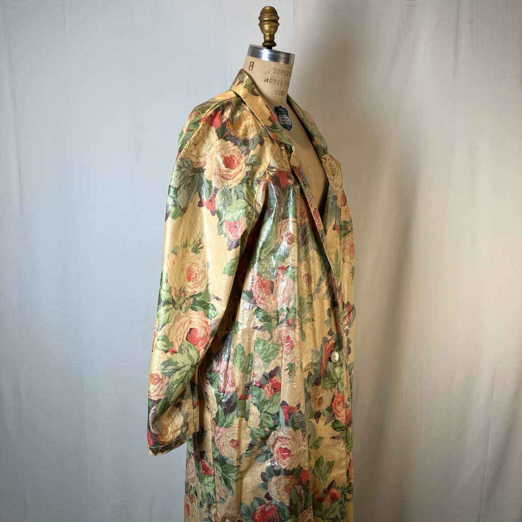 Nordic House Design 1990s Floral Raincoat