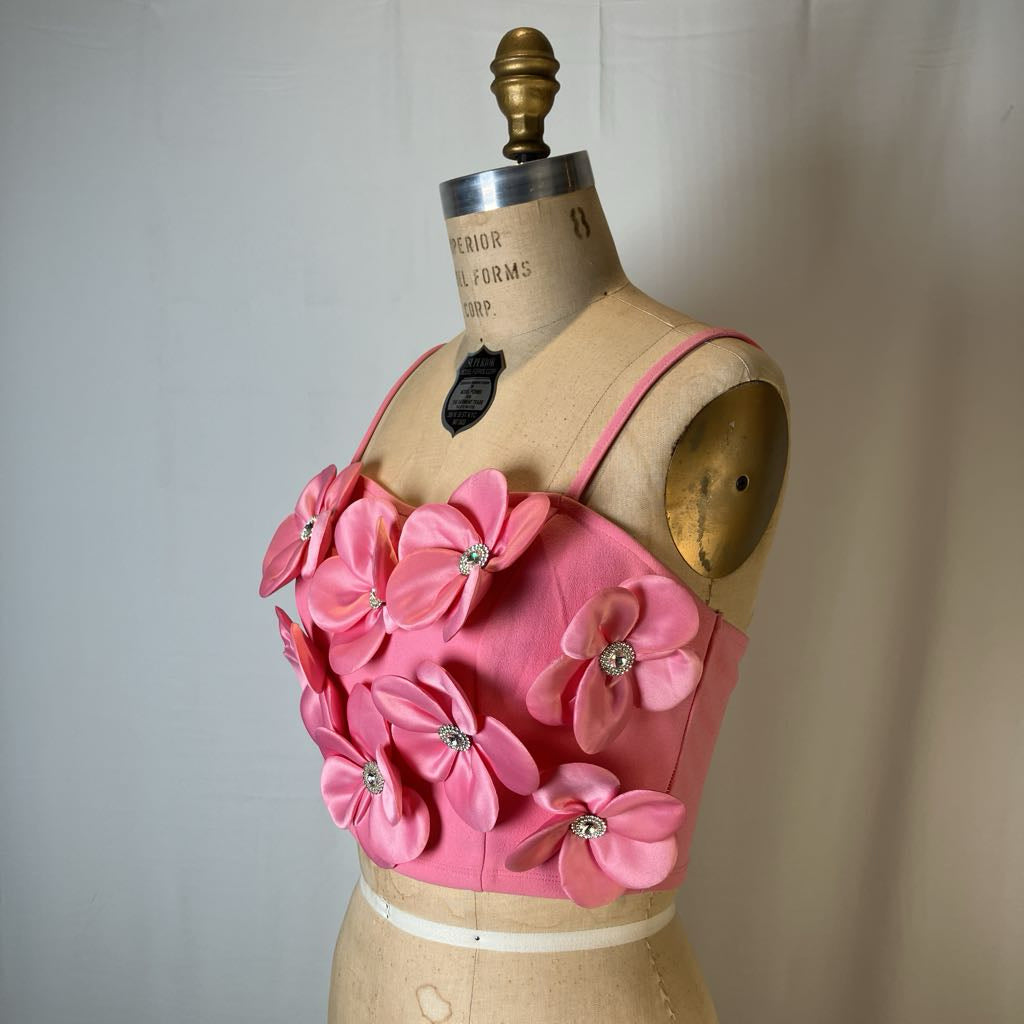 Julia Pink Corset Crop Top