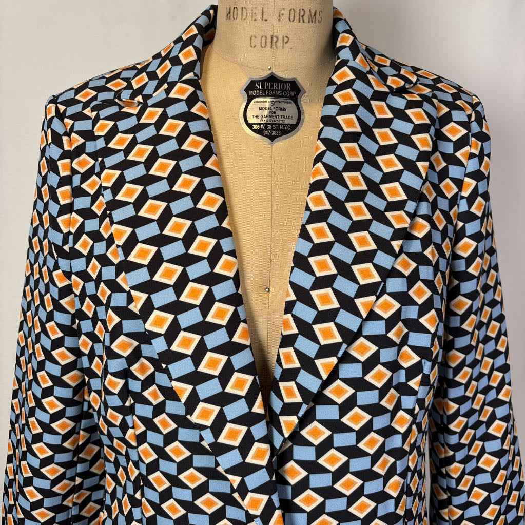 Geo Pattern Retro Mod Blazer