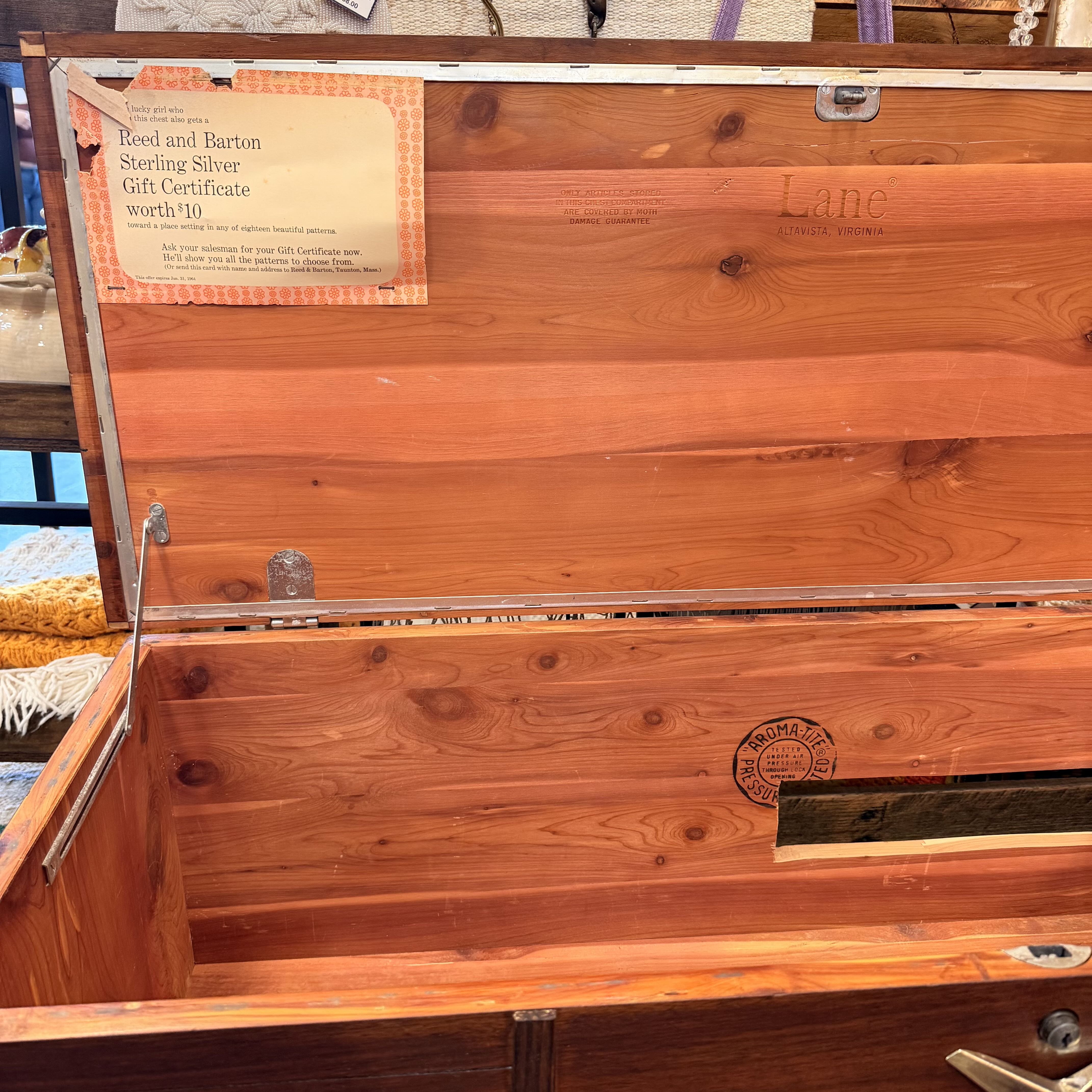 Mid Century Lane Cedar Chest w/ Brass Hardware