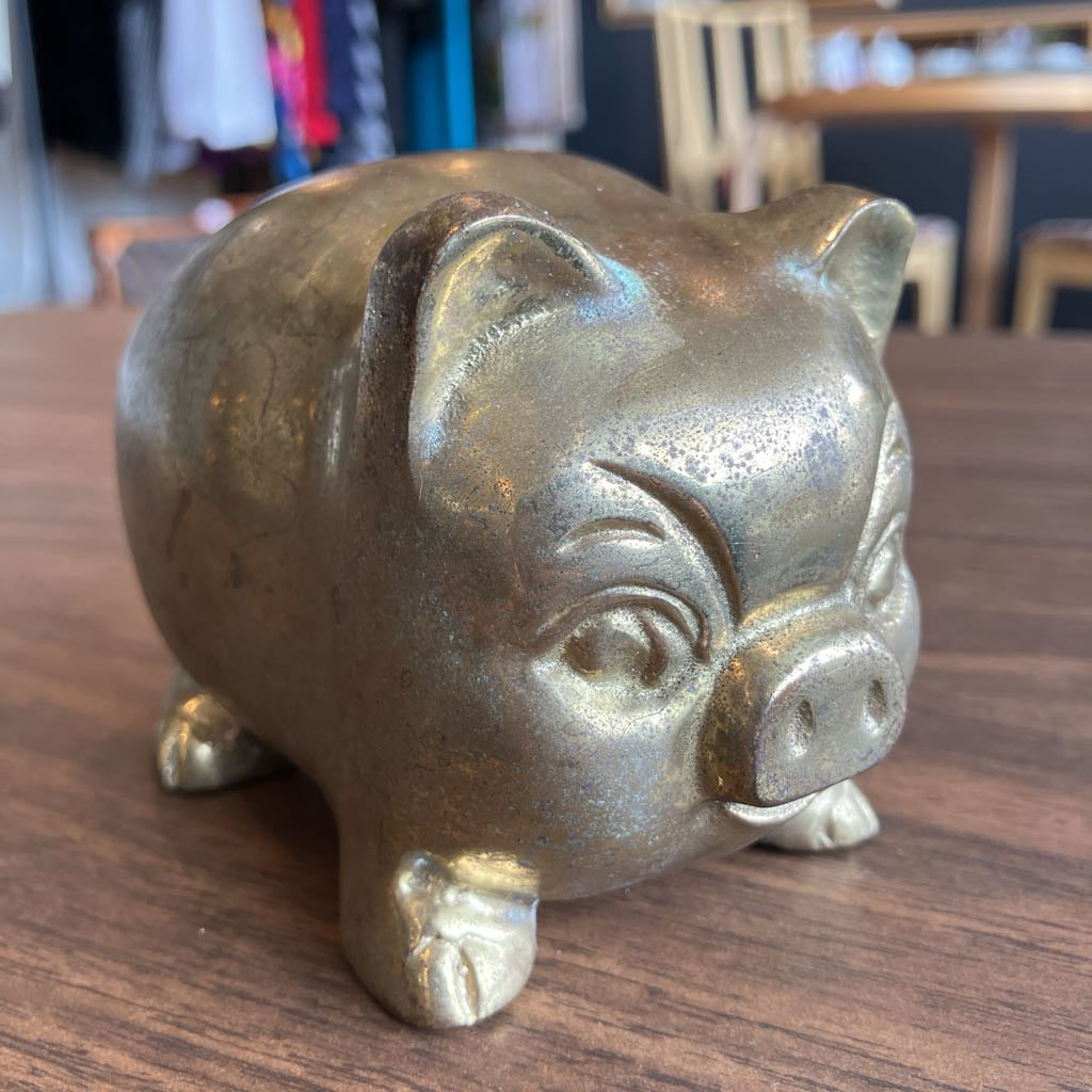 Vintage Brass Piggy Bank