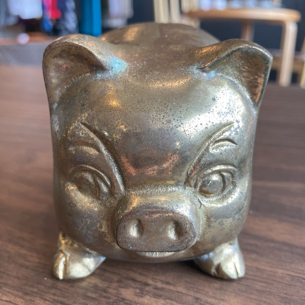 Vintage Brass Piggy Bank