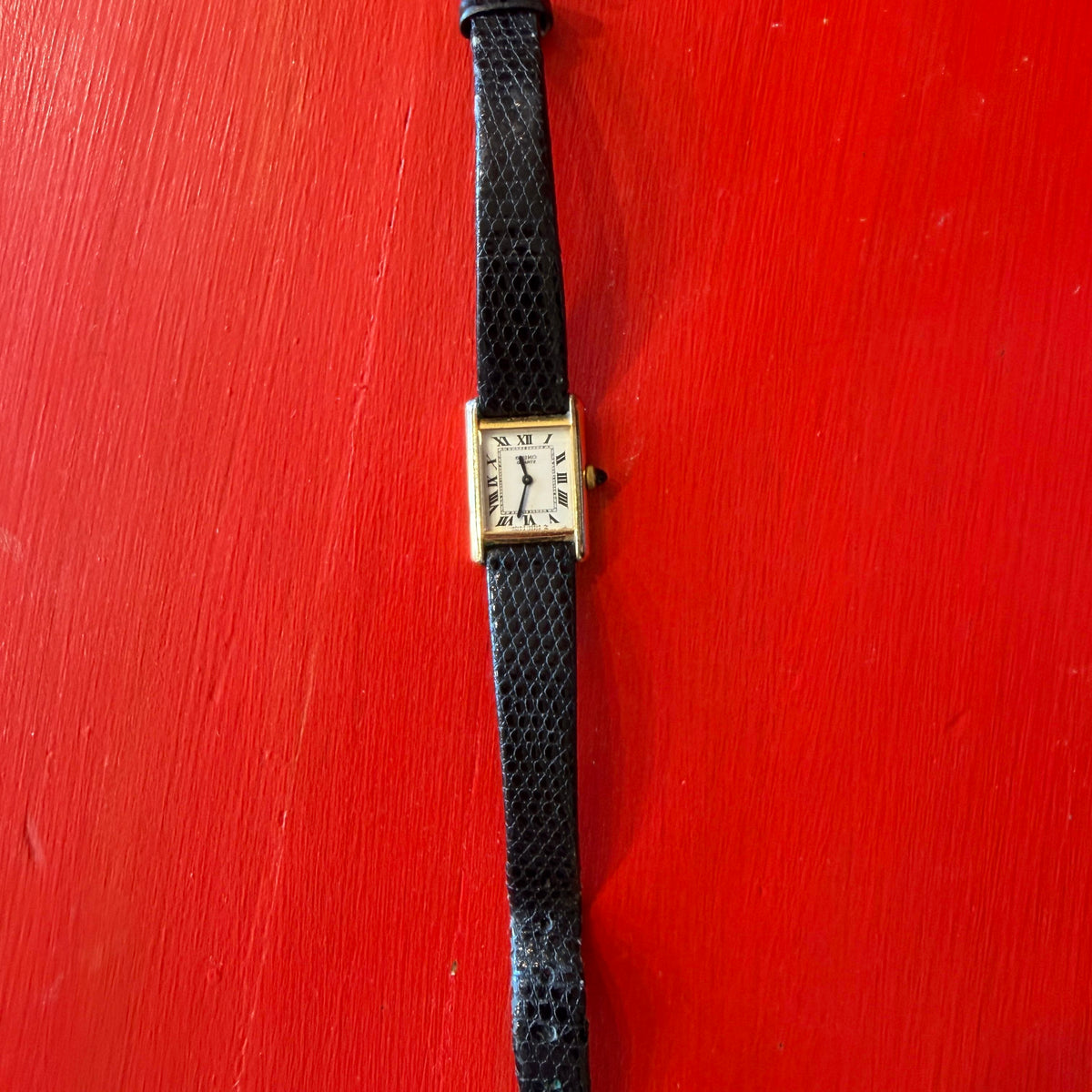 1988 Seiko Quartz White Roman Tank Watch