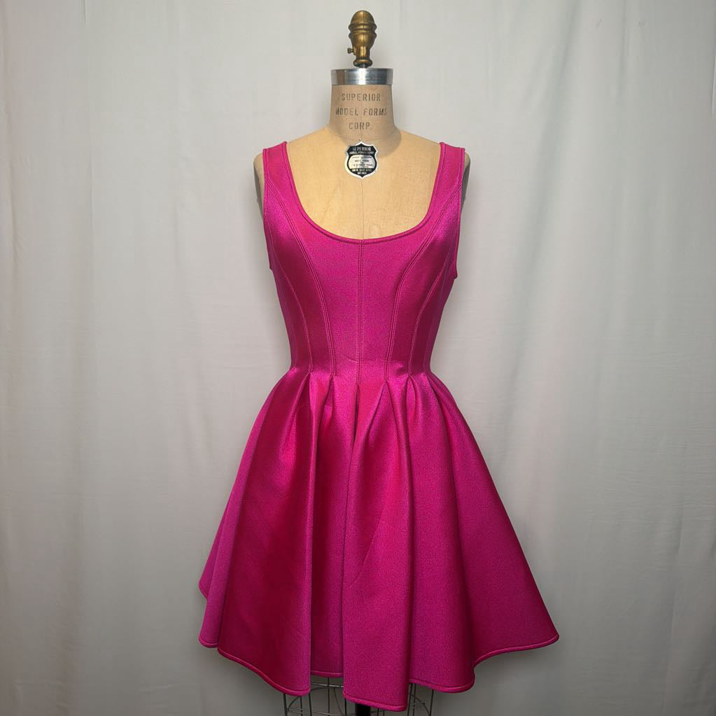 Rare Vintage 1994 Donna Karan Archival Pink Neoprene Scuba Mini Dress