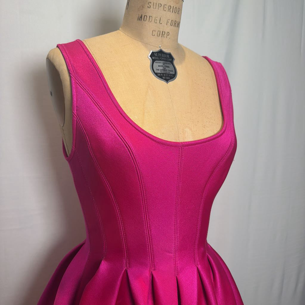 Rare Vintage 1994 Donna Karan Archival Pink Neoprene Scuba Mini Dress