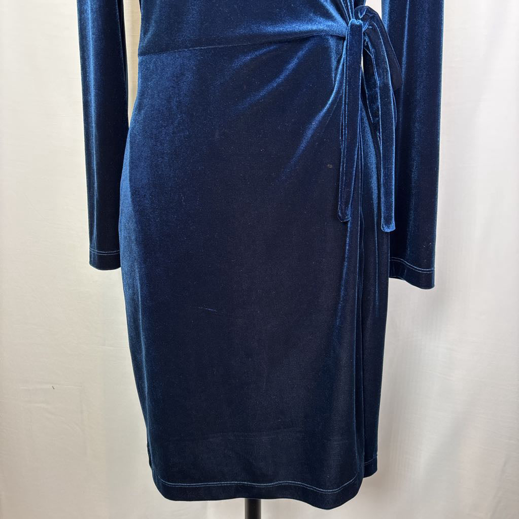 1990s Carole Little Velveteen Wrap Dress