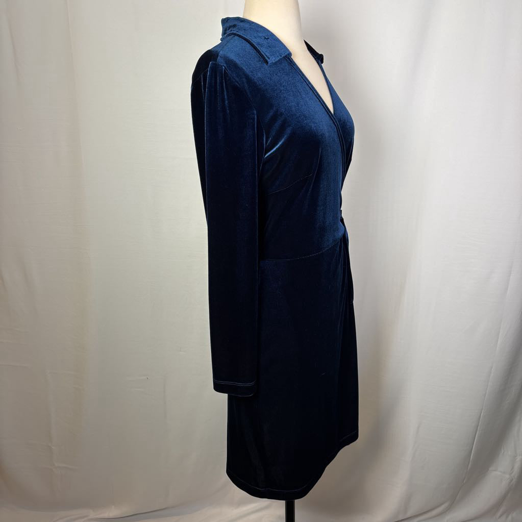1990s Carole Little Velveteen Wrap Dress