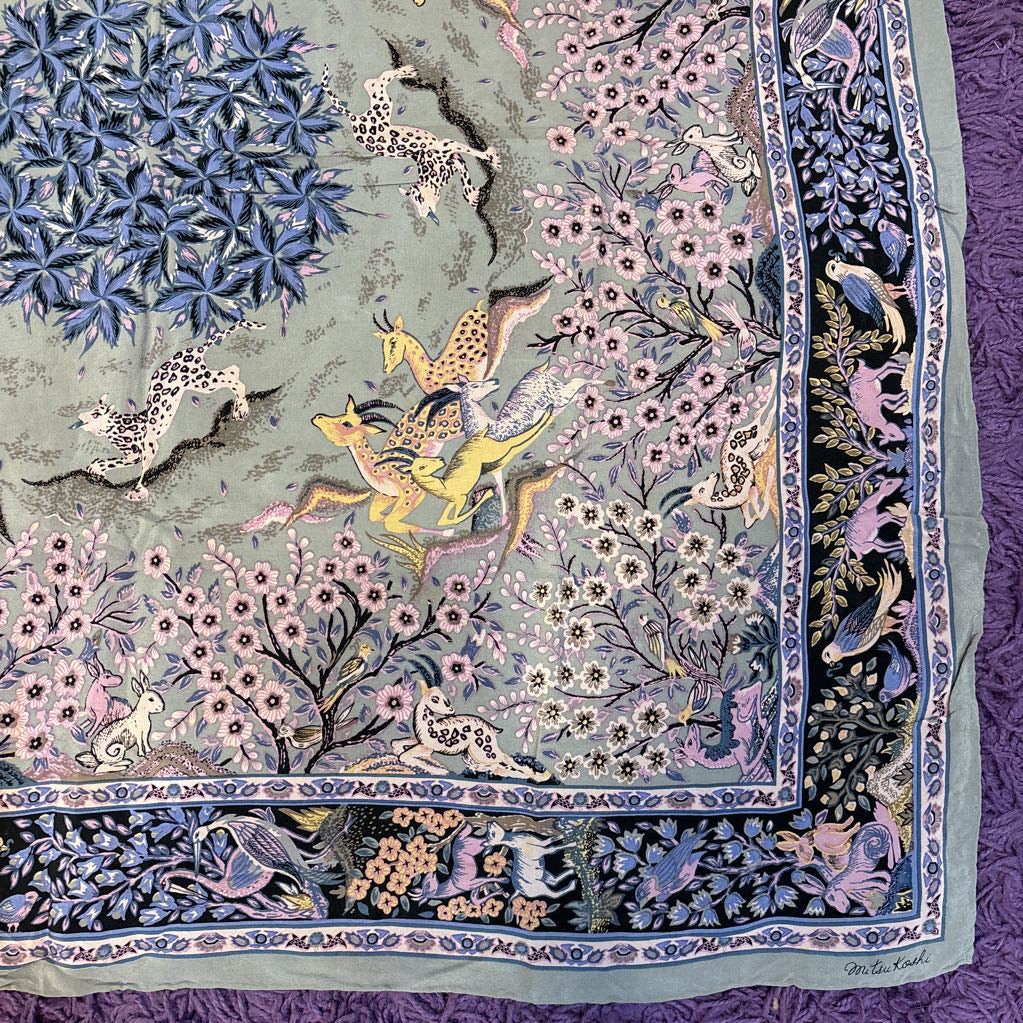 Vintage MitsuKoshi Silk Scarf