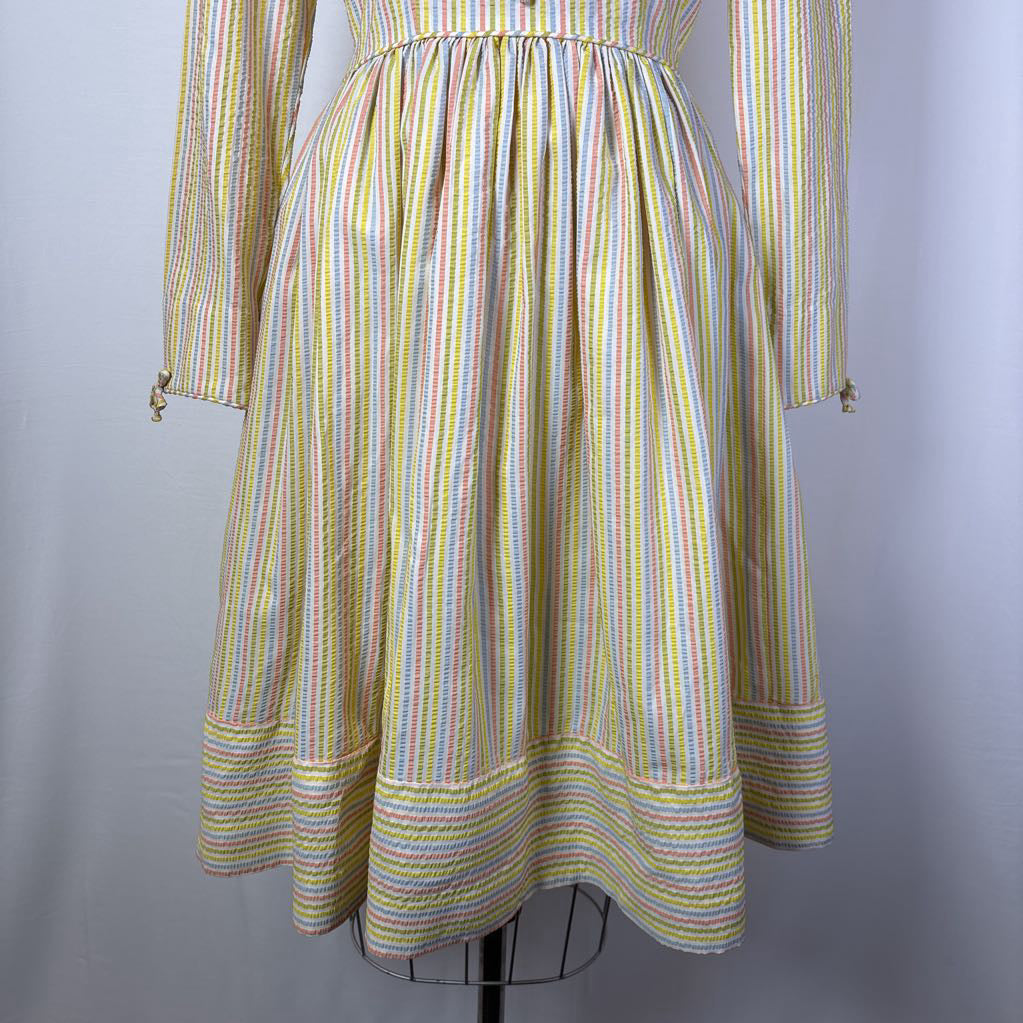 1960s Gay Gibson Pastel Seersucker Dress