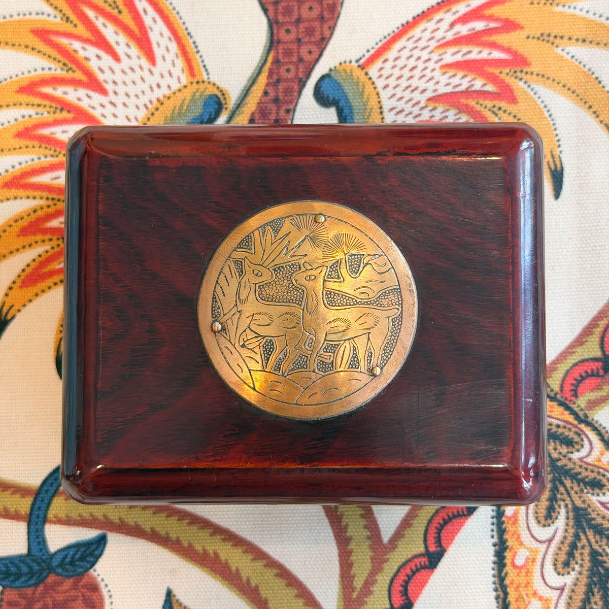 Asian Mahogany Brass box
