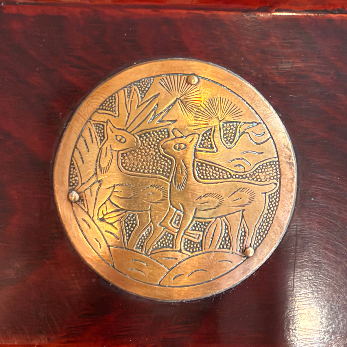 Asian Mahogany Brass box