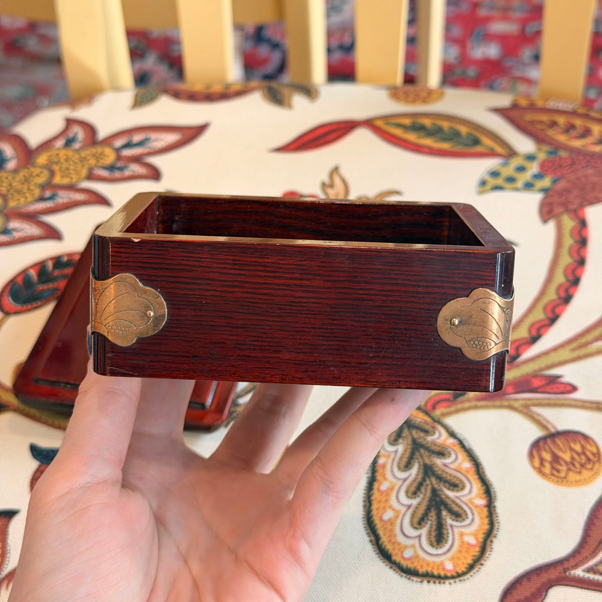 Asian Mahogany Brass box