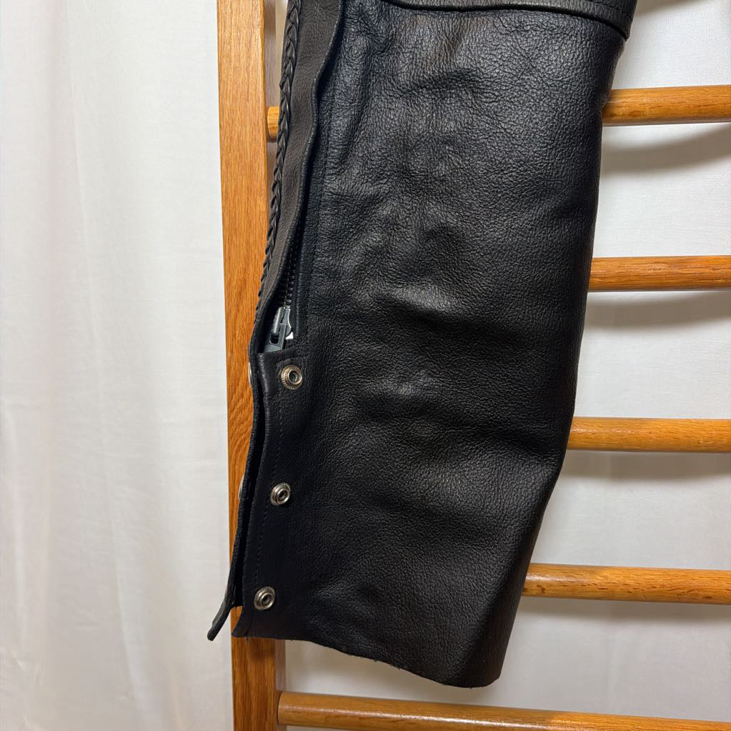 Vintage 1990s Leather Braided Chaps