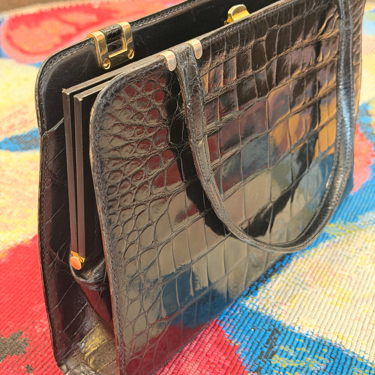 50s Grimaldi Crocodile Belly Purse