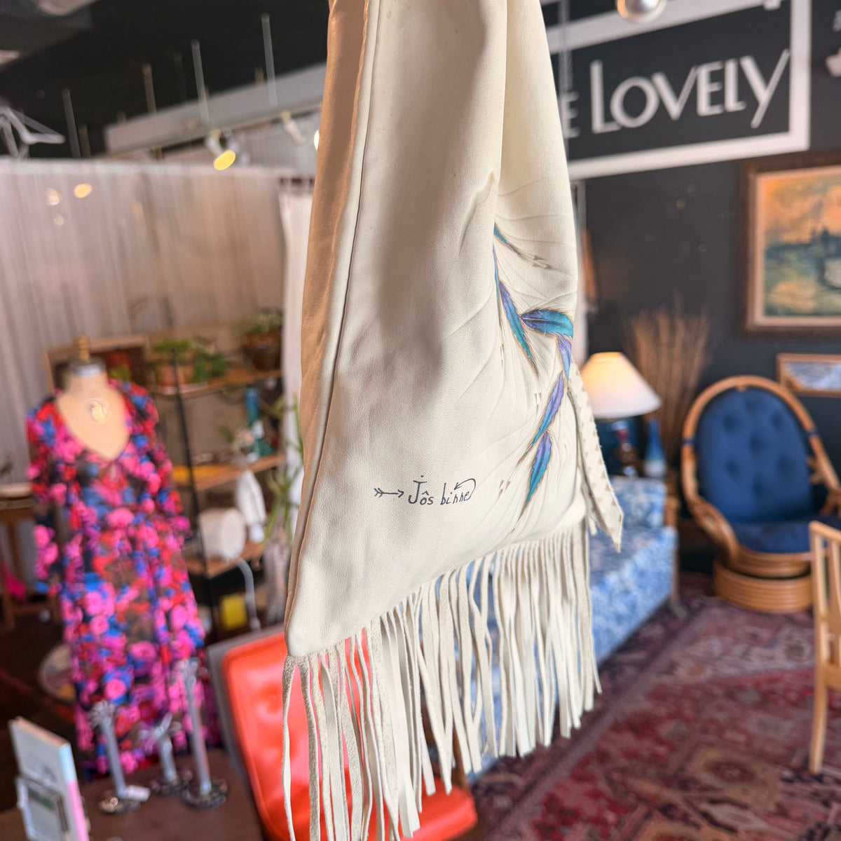 Vintage First Nations Artisan Handpainted Pouch
