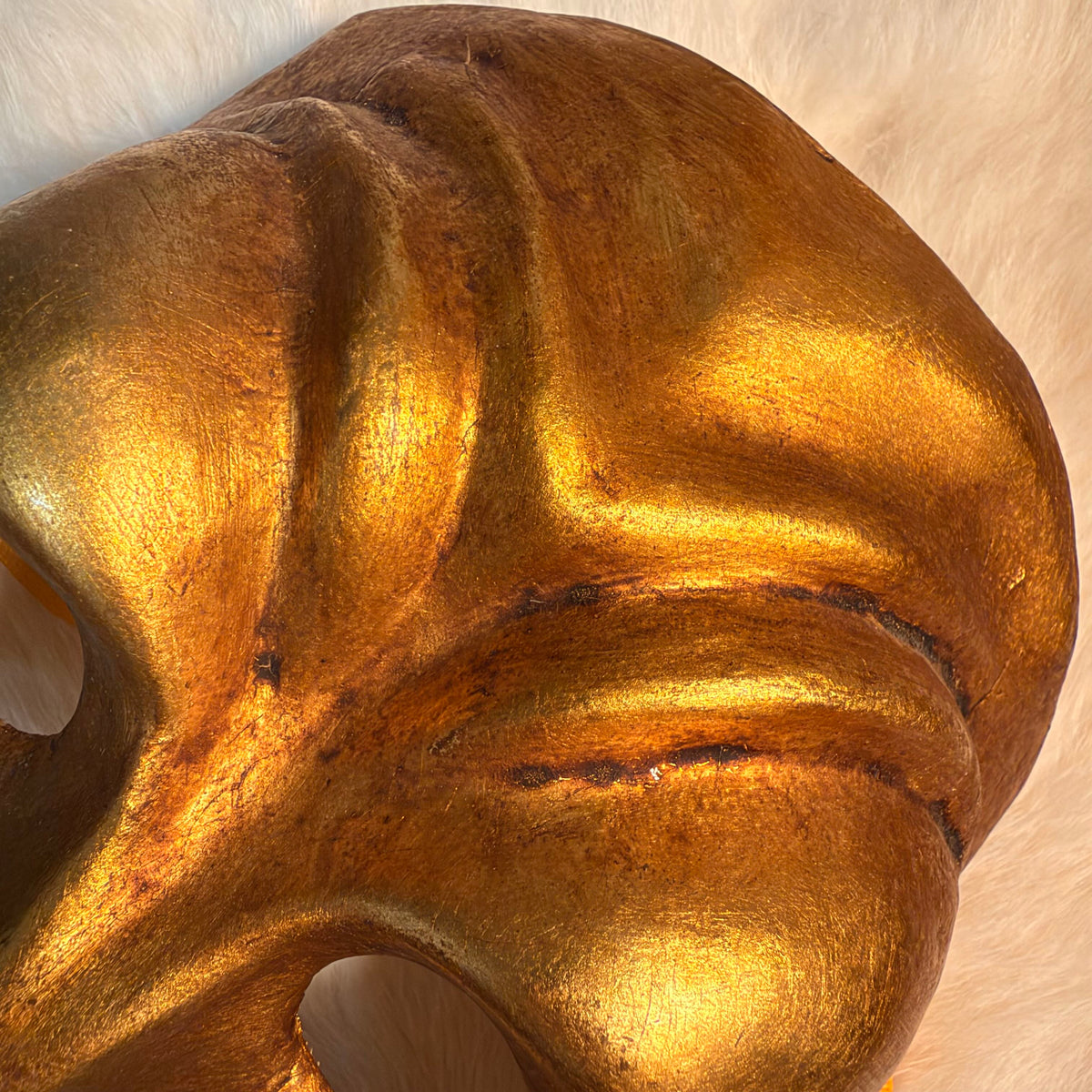 Vintage Gold Paper Mache Half Mask