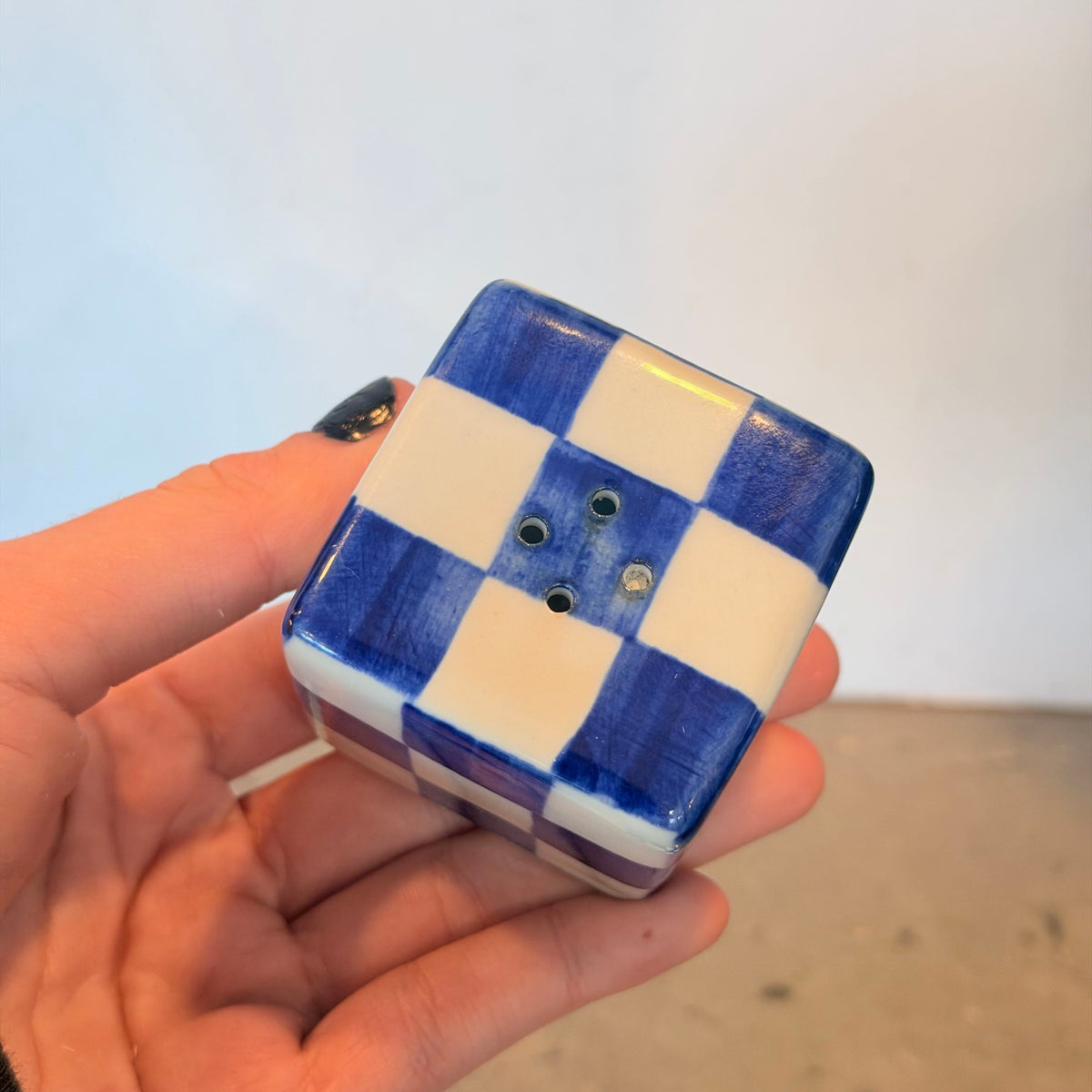 Checkered Salt and Pepper Shakers