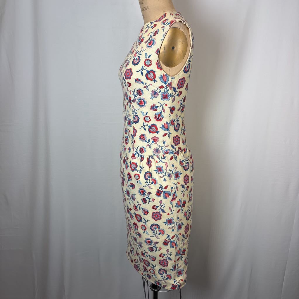 1950s Handmade Barkcloth Pencil Dress