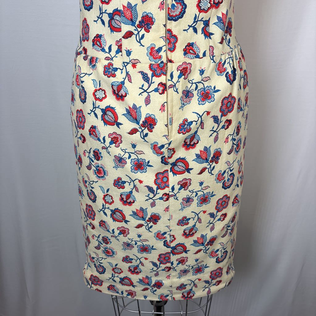 1950s Handmade Barkcloth Pencil Dress