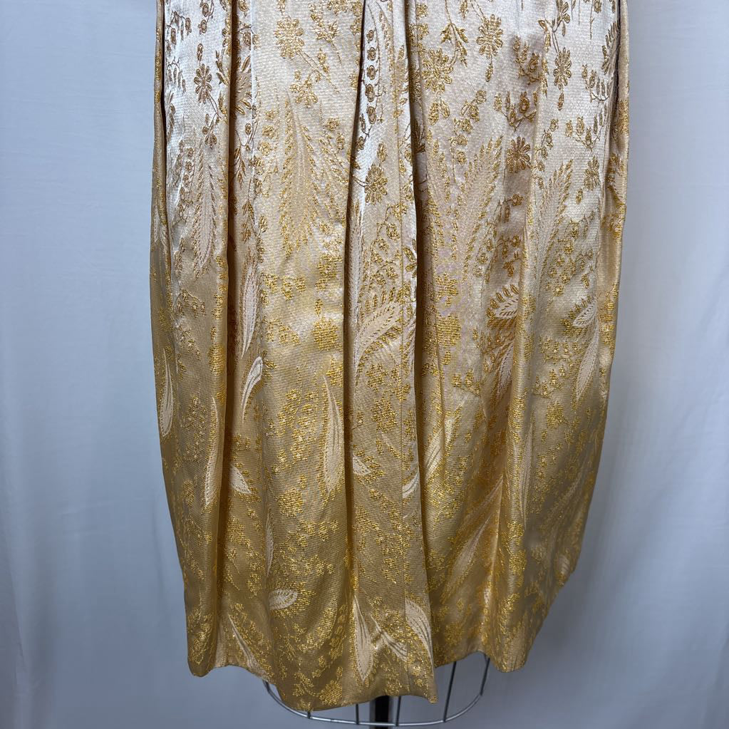 60s Gold Brocade Party Dress