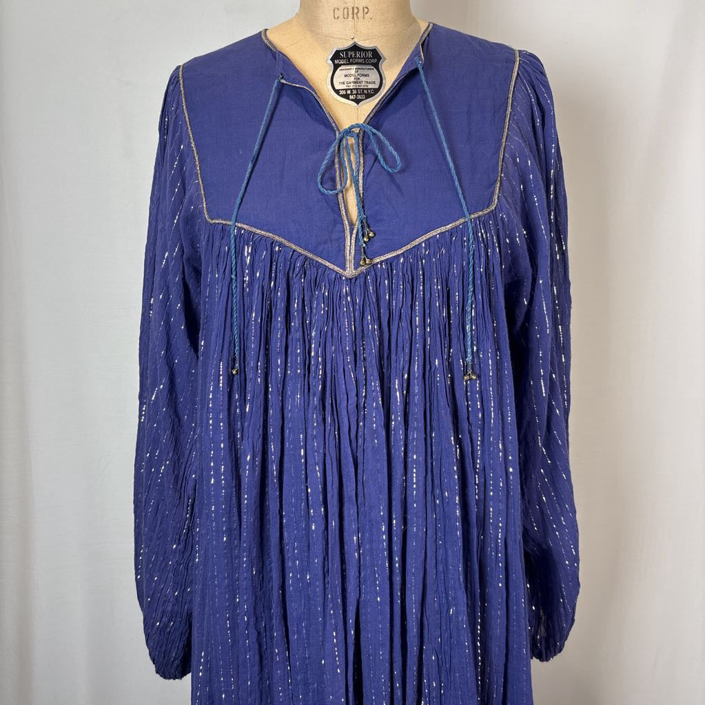 1970s Papillon Gauzy Tunic Dress