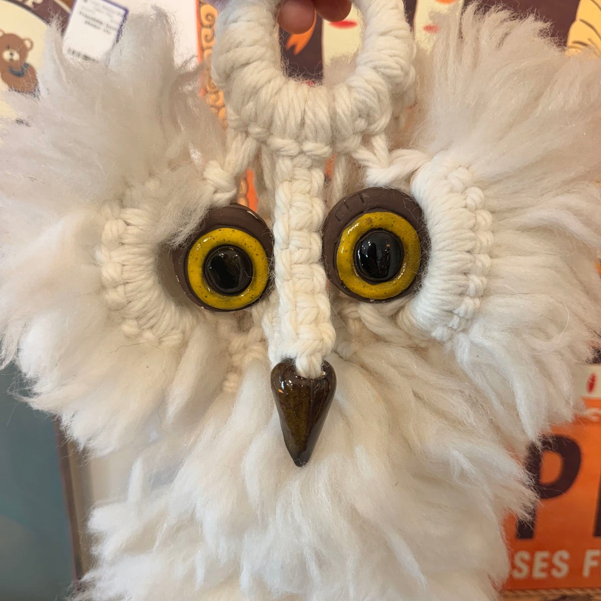 1970's Wall Hanging Owl close up