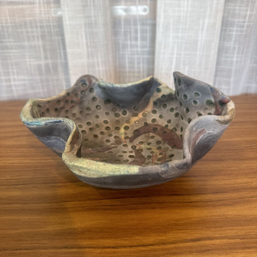 Vintage Handmade Swirl Freeform Bowl