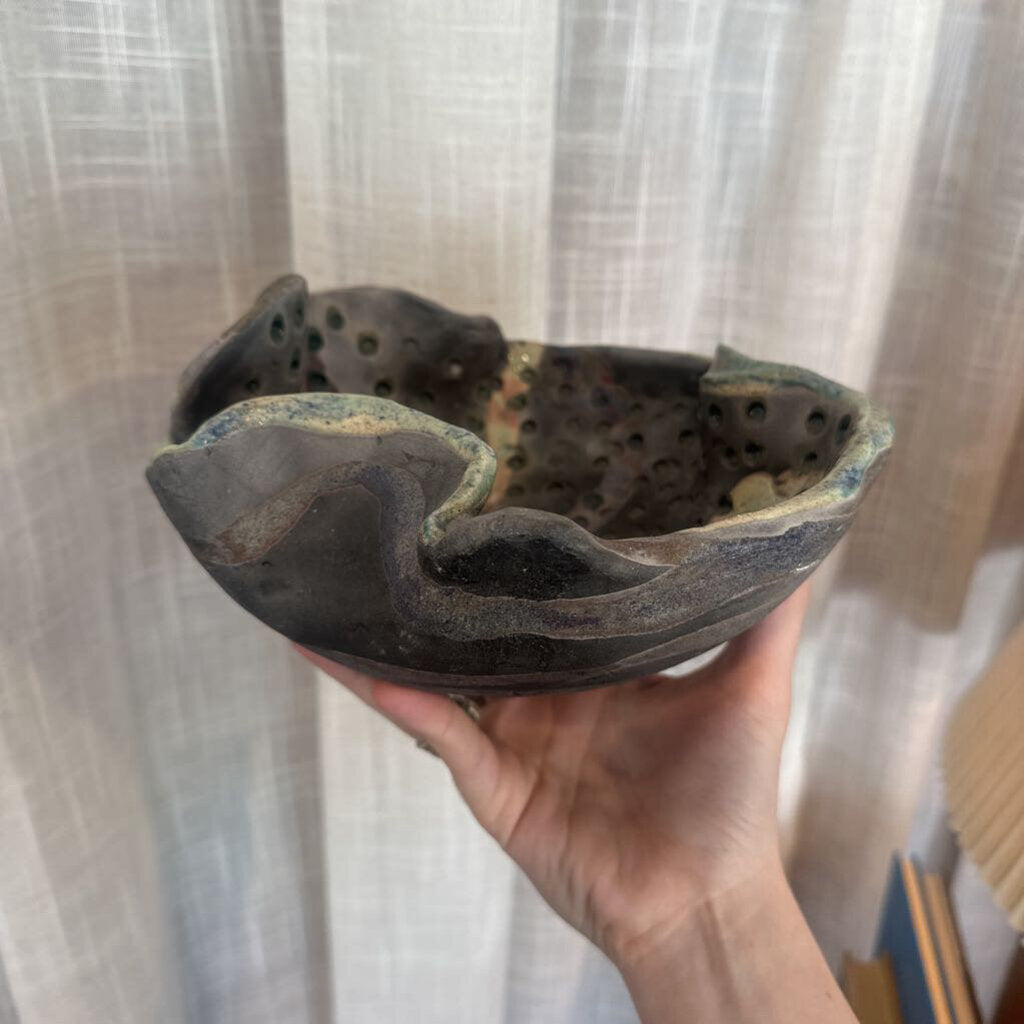 Vintage Handmade Swirl Freeform Bowl