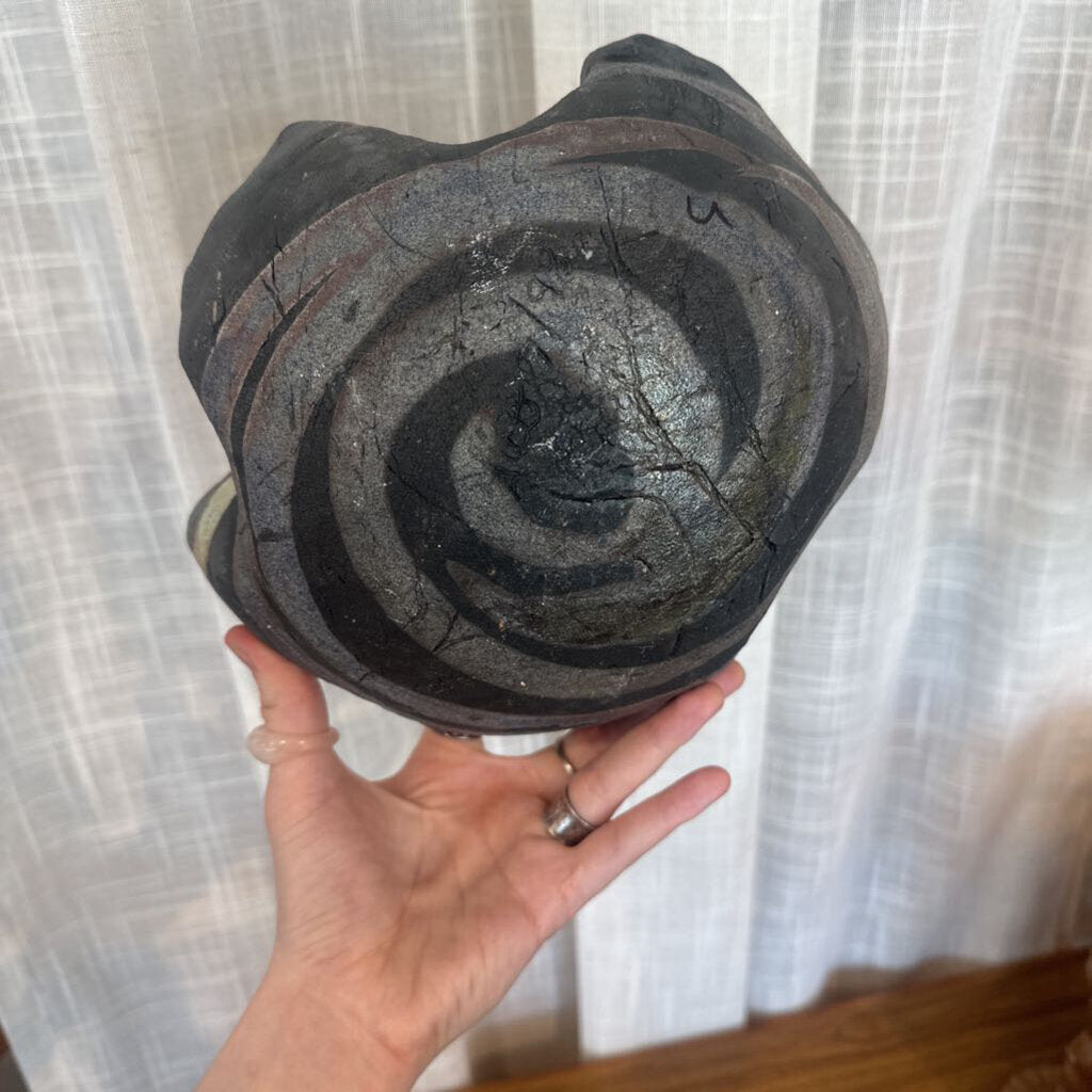 Vintage Handmade Swirl Freeform Bowl