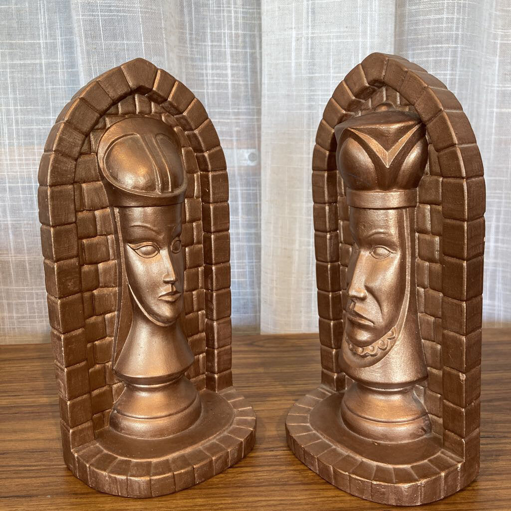 Vintage Chess Book Ends