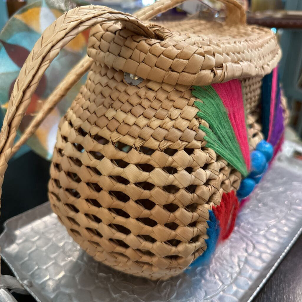 Woven summer Purse with multi color yarn