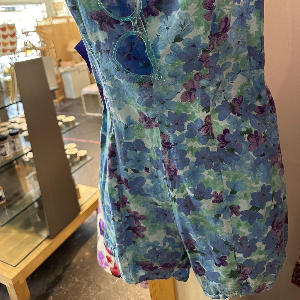 1950s Floral Romper with Sash As-is spots on straps