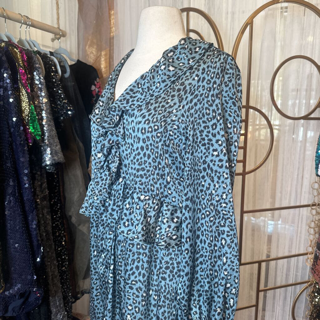 Teal Animal Print Dress