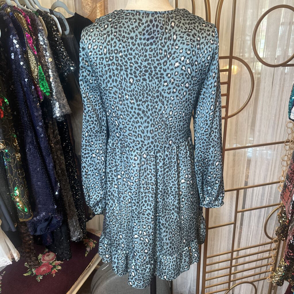 Teal Animal Print Dress