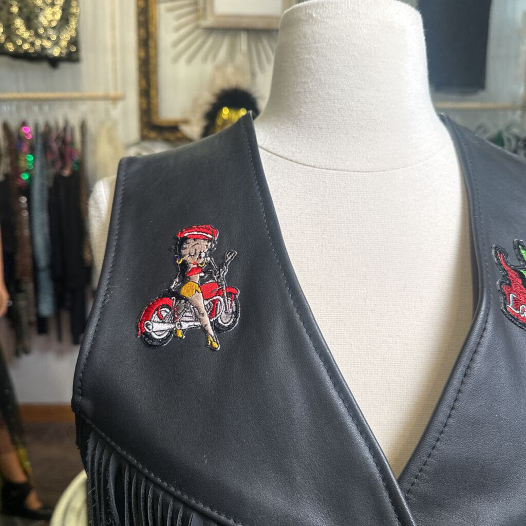 Vintage Leather Moto Vest