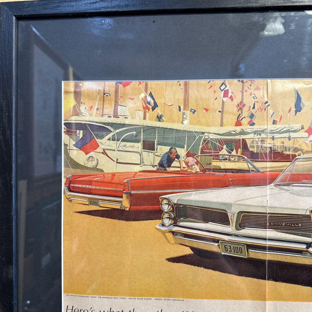 Framed & Matted 1963 Pontiac Advertisement