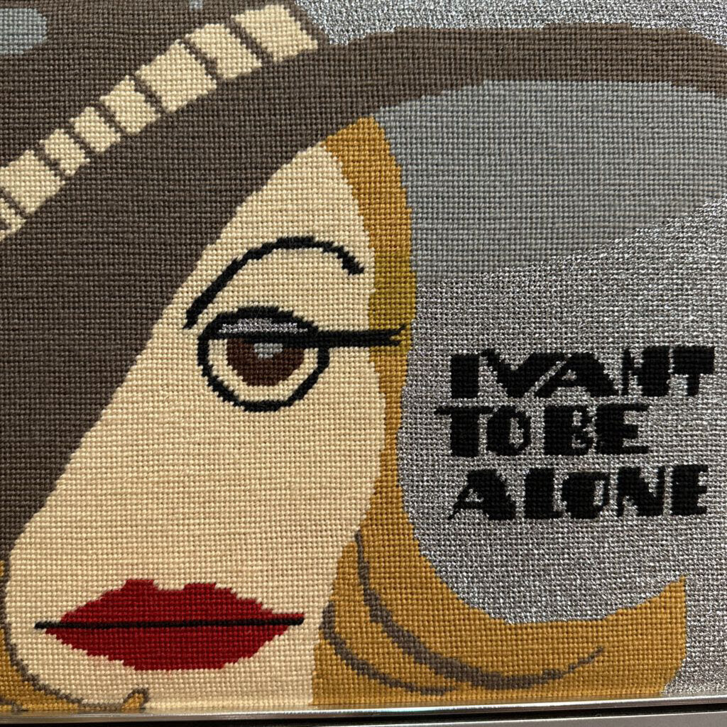 Cross Stitched "I Vant to Be Alone"