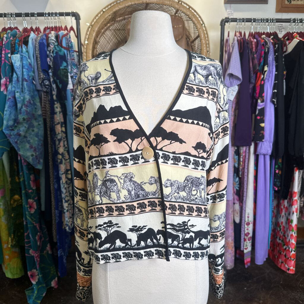 1980s African Landscape Crop Jacket