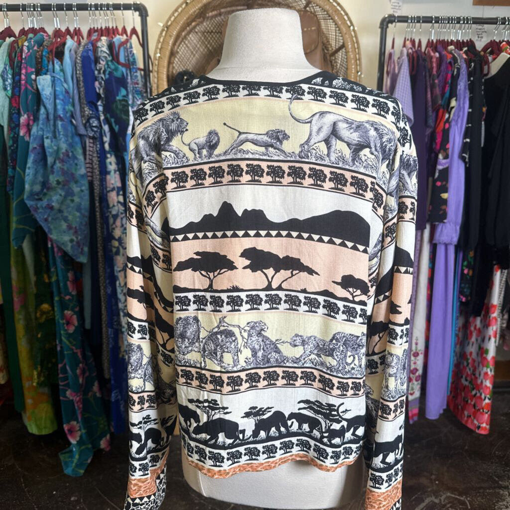 1980s African Landscape Crop Jacket